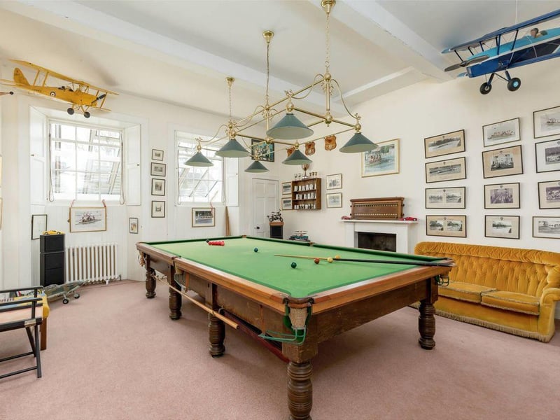 Billiards room.