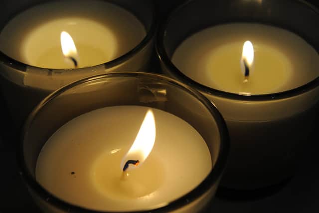 Candles at a previous Holocaust Memorial Day vigil at the Winter Garden