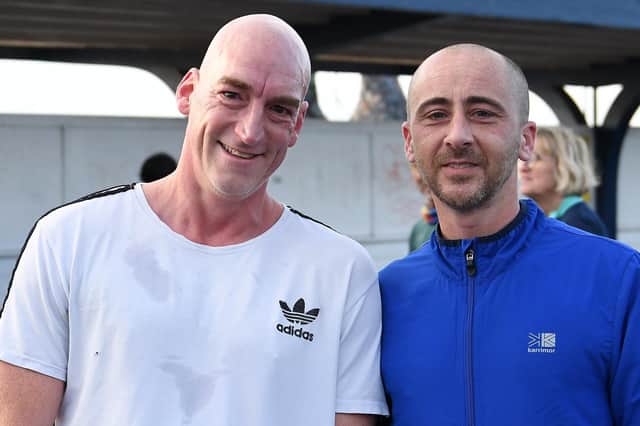 Marc Nevill, right, completed the latest Southsea parkrun on his birthday with Matt Bolton. Picture: Neil Marshall