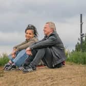 Scenes for The Full Monty Disney+ TV series, starring Talitha Wing and Robert Carlyle, were shot at locations around Sheffield, including Parkwood Springs, Gleadless Valley and Meadowhall. Credit: ©Disney+