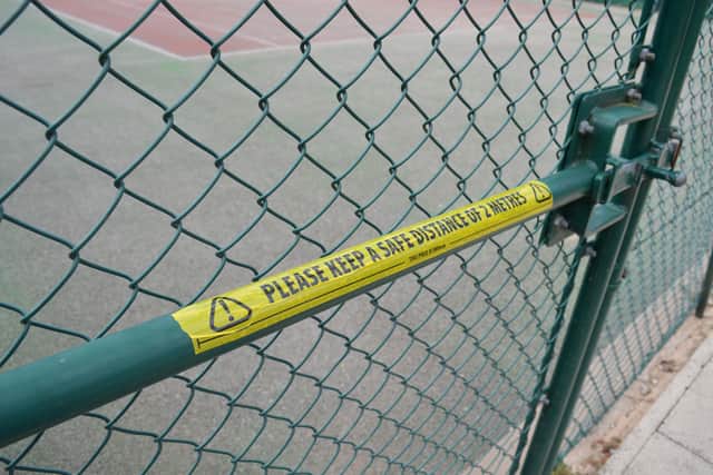 Reminders at the partly reopened club.