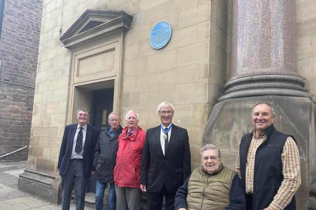 The plaque was organised by The Rotherham District Civic Society, and funded by the Rotherham Grammar School Old Boys Association, where Mr Gibbes was educated.