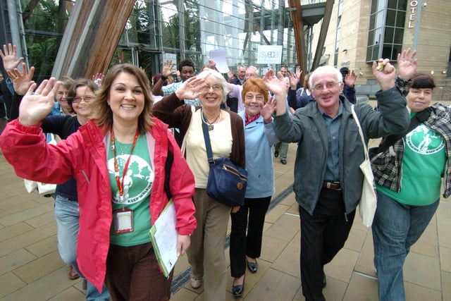 In 2010 walkers set off on the Walk a Mile for Mental Health event from the Winter Garden, Sheffield in  2010