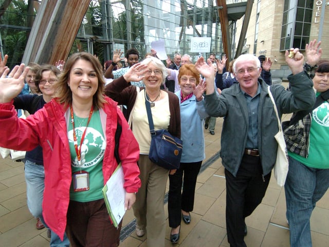 In 2010 walkers set off on the Walk a Mile for Mental Health event from the Winter Garden, Sheffield in 2010