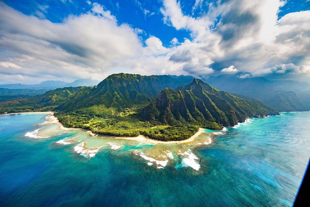 Pictured is the Na Pali Coast, Kauai. Known for its coastlines, ancient culture and rich cuisine, the American islands of Hawaii is always a popular holiday choice due to its culture, views and sunshine. However, on Monday, temperatures in Hawaii reached 28C, just below the heat in the steel city.