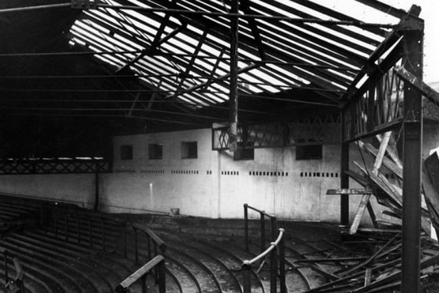 Demolition of the old Bramall Lane Stand in 1966