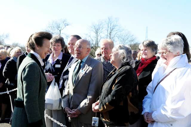 Princess Anne meets the guests at Strathcarron Hospice back in in 2013
