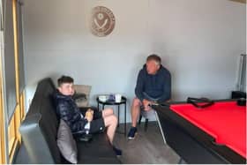 Former Sheffield United manager Chris Wilder visited Harrison in his man cave