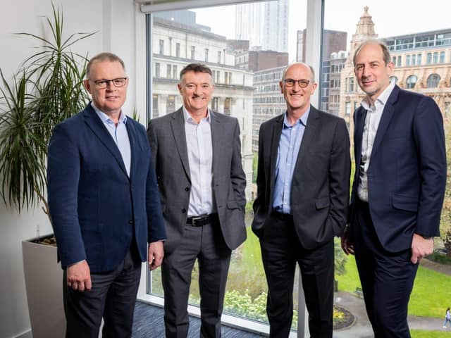 Neil Lloyd, CEO Lawfront, Simon Wallwork and Chris Bishop from Slater Heelis, Axel Koelsh, CO.