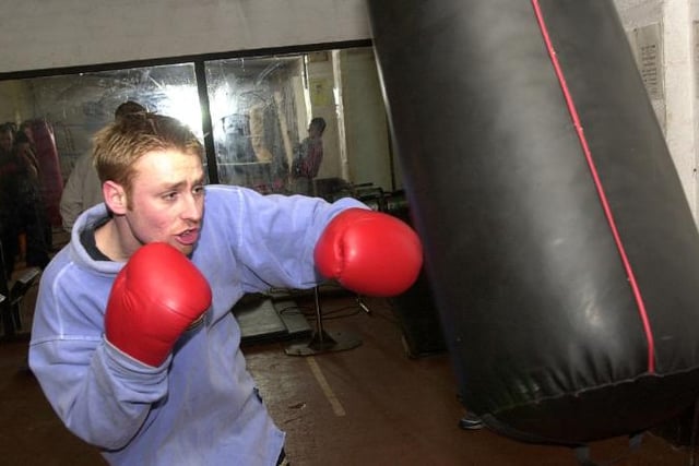 Boxer Steffy Bull at John Rushton's Mexborough Gym in 2003.