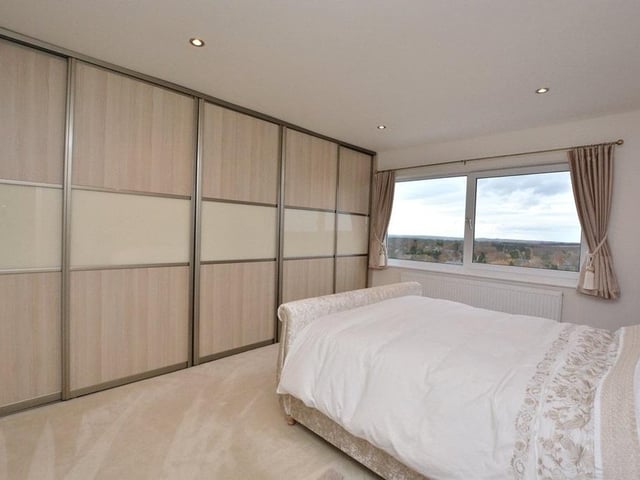 The penthouse includes three well-sized bedrooms, with the master and second bedroom benefiting from fitted wardrobes, while the third is currently fitted out as a study.