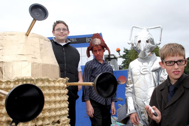 Doctor Who float at Bradwell Gala, Michael Bright, Connor Mulcahy, Adam Townsend and Nathan Townsend.