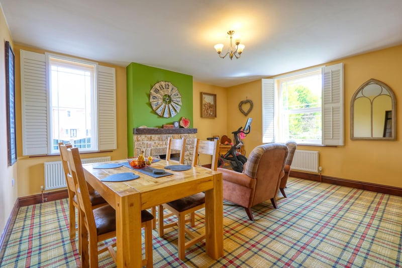 A good-sized room in which to enjoy a leisurely family meal and relax - or exercise - later on.