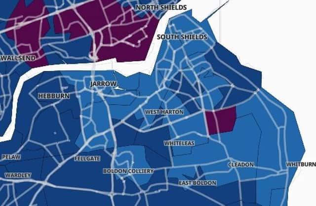 The 11 areas in South Tyneside with the highest Covid areas