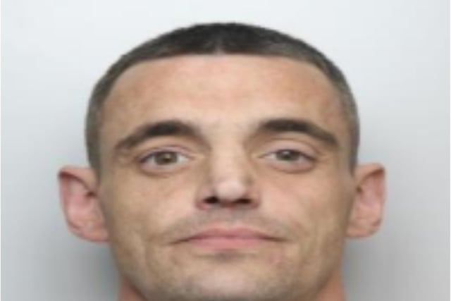 James Ryan Brown, 38, is wanted in connection to a burglary that happened between October 1 and October 4 in Westfield, Sheffield. He has a tattoo of three stars on his neck and a scar on his forehead.