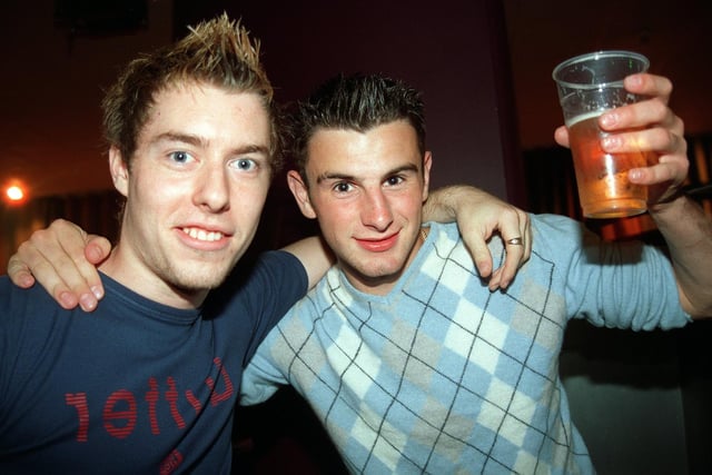 James and Toby celebrating their graduation from the University of Sheffield at 'Juice' in 2003