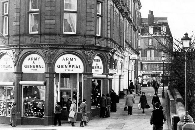 The Army & General Store, St. Paul's Parade, Sheffield, in the 1980s