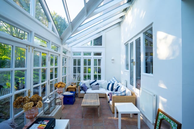 The conservatory is ideal for summer nights.
