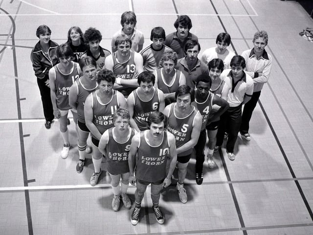 Mansfield Leisure Centre Basketball Team, pictured here in 1981