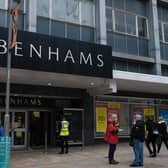 Debenhams store on The Moor in Sheffield on its last day of trading, almost exactly a year ago, May 15, 2021