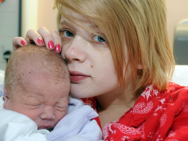 Zoe Hill from Mansfield holds her baby TJ Hill for the first time after he was born 6 wks early at 4.10 am on New Years day weighing 5.5 lbs