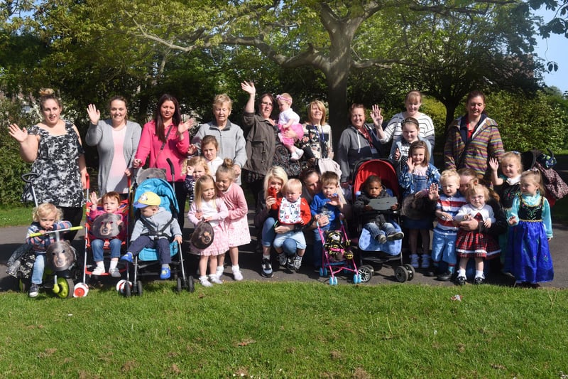 Families taking part in the sponsored toddle at Rossmere Park 6 years ago.