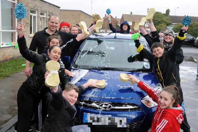 A Comic Relief car wash at Chuter Ede in 2013. Were you pictured taking part?