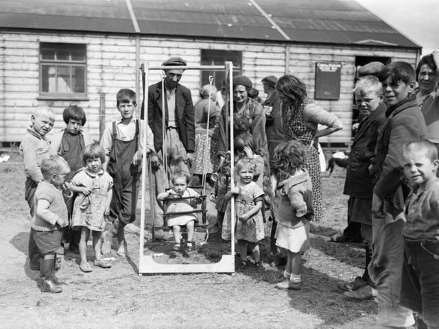Time out on the swing at The Welton camp, 1936. Perth Museum and Art Gallery, D Wilson Laing Collection. Copyright Perth & Kinross Council