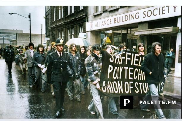 Students on the march as they left Sheffield Education Offices after their protest sit-in. At the front is the students' leader, Mick Elliott - March 14, 1977. Picture: Sheffield Newspapers