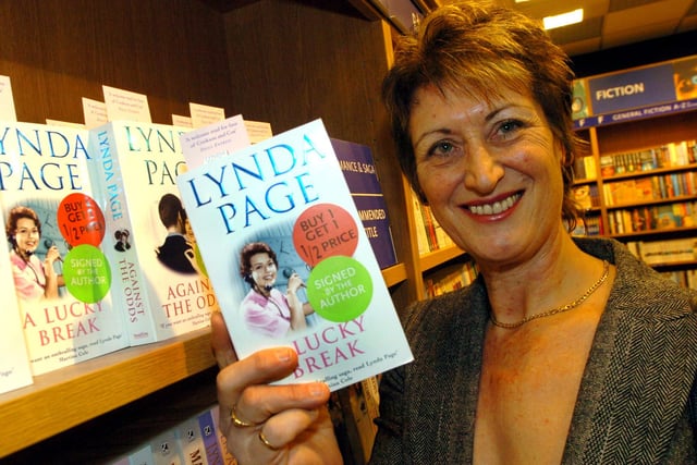 Lucky Break author Lynda Page  with her new book after opening the new WH Smiths at Meadowhall in 2006