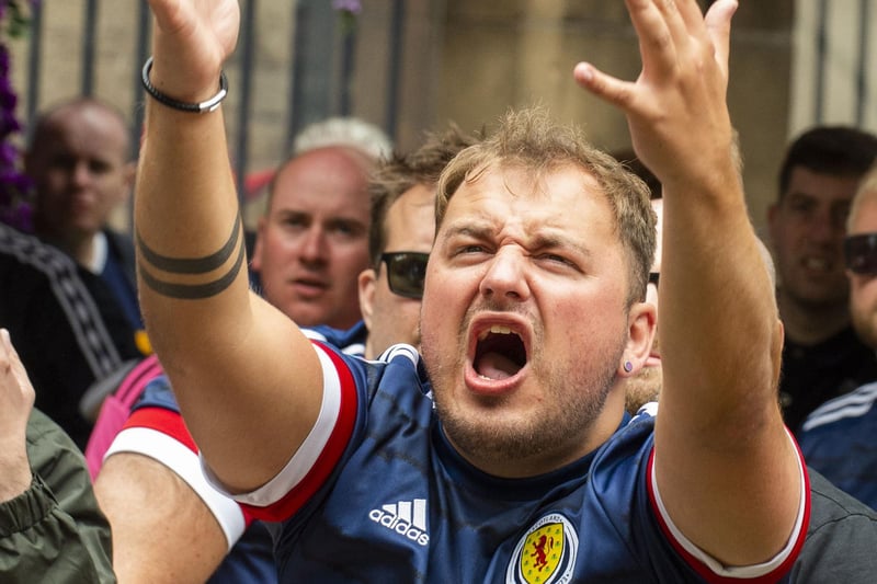 This man was devastated as the Czech team scored a second goal against Scotland in the second half.