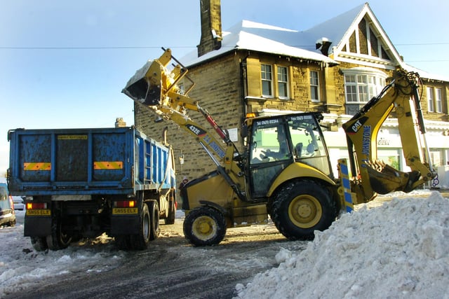 Snow clearance efforts on Wagonway Road, Alnwick, in 2015.