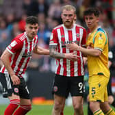 Oli McBurnie (centre) has been in fine form for Sheffield United ahead pf his return to Swansea City: Simon Bellis / Sportimage