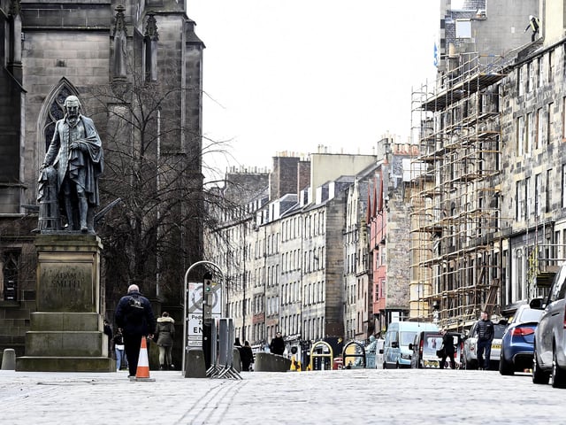 Outside St Giles Cathedral almost empty. Picture: Lisa Ferguson