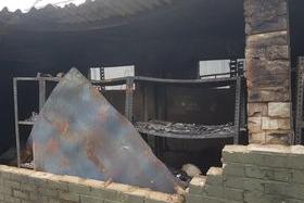The building is not looking great after the fire.