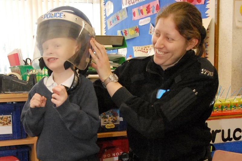 This pupil is enjoying spending a day as a police officer. Remember this?