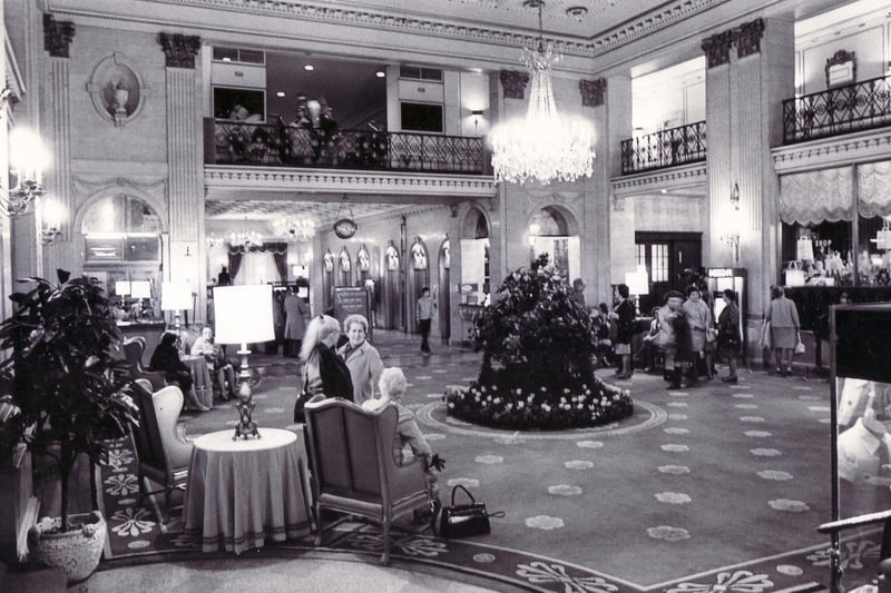 The Star Women's Circle trip to USA in April 1973. Group members taking in the foyer of the Roosevelt Hotel, New York
