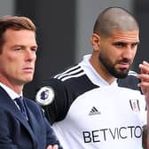 Fulham manager Scott Parker and Aleksandar Mitrovic. Clive Rose/PA Wire.