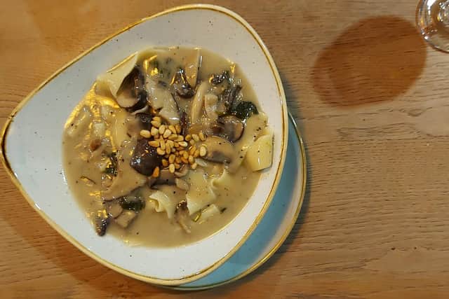 The mushroom pappardelle had a rich creamy sauce.