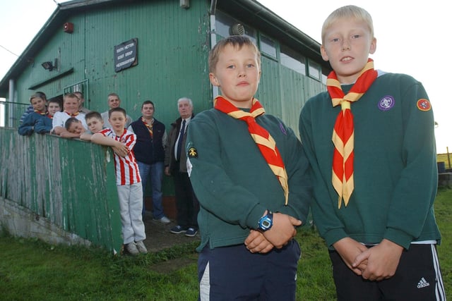 The 1st South Hetton Scout Group was asking for help to repair their scout hut in 2000. Are you one of the members pictured?