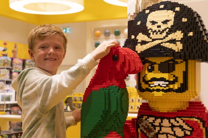 Archie Stewart, 7, from Edinburgh puts the finishing touches to a Lego Pirate in Scotland's first Lego Store.