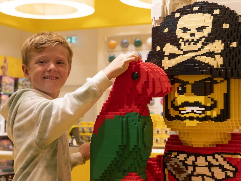 Archie Stewart, 7, from Edinburgh puts the finishing touches to a Lego Pirate in Scotland's first Lego Store.