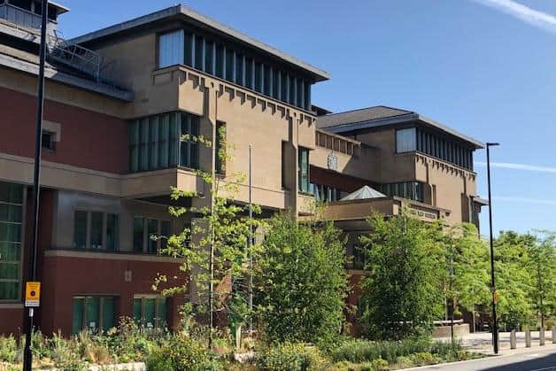 Sheffield Crown Court, pictured, heard how a pervert has narrowly been spared from prison after he was snared by online paedophile hunters.