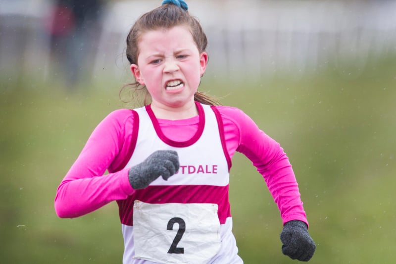Ruby Watson taking part in Teviotdale Harriers' cup races at Hawick Mair at the weekend (Photo: Bill McBurnie)