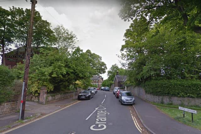 Grange Crescent in Sharrow, where police executed a search warrant on Thursday morning.