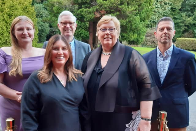 Nancy Fielder, Clare and Tim Nye, Jill Thomas and David Walsh at the awards ceremony.