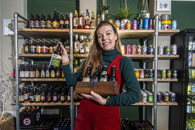 Sophie Wood opened speciality bottle shop Banner Hops on Ecclesall Road South the day before the second national lockdown began in England. The shop sells regional drinks including local ales, craft beers, and a selection of gins from Yorkshire and Derbyshire, as well as beers from European countries including Belgium, Germany, Holland and Spain.