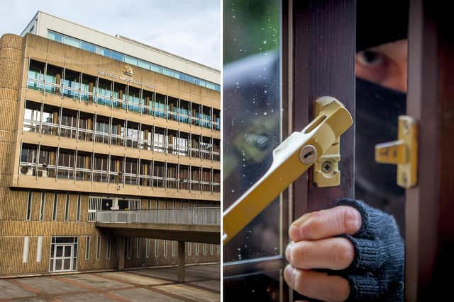 Sheffield Magistates' Court, pictured, heard how a burglar who thought he was invisible has been given a suspended prison sentence.