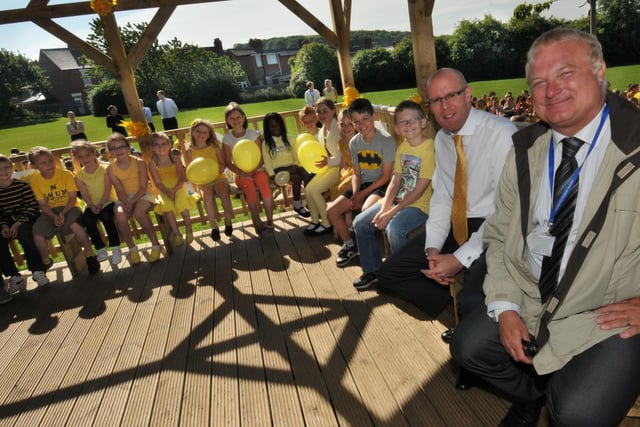 The sun was out at Newbottle Primary School for the official opening of the school's playground gazebo in 2013.