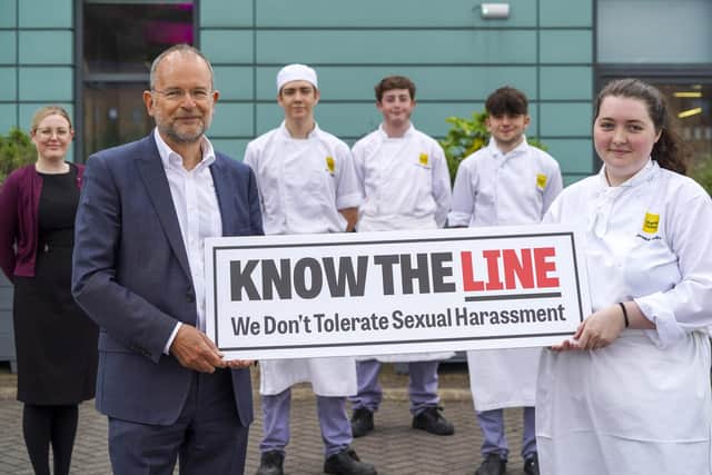 Paul Blomfield MP with the staff at The Silver Plate who pledged zero tolerance against sexual harassment at work.